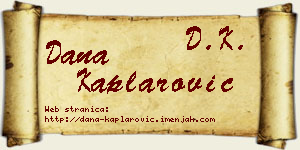 Dana Kaplarović vizit kartica